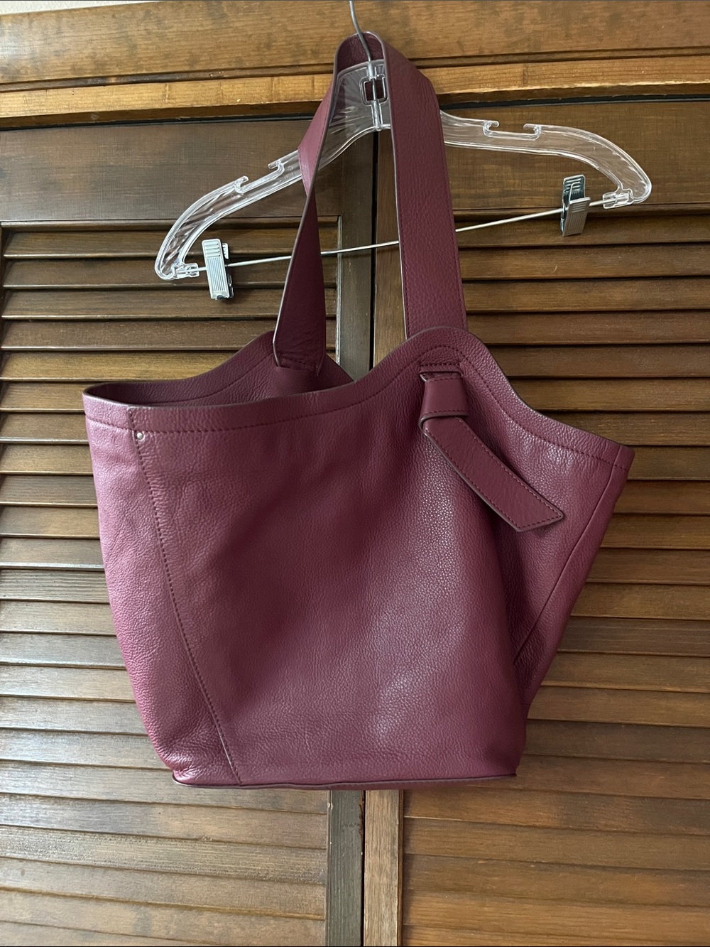 Lucky Brand Pebbled Leather Tote in Deep Wine